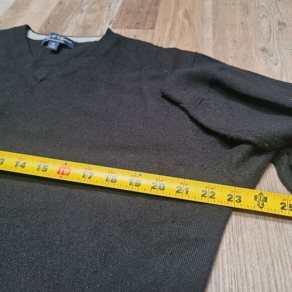 Davis & Squire Men's Size XL Black Merino Wool Long Sleeve Pullover Sweater - Picture 8 of 8